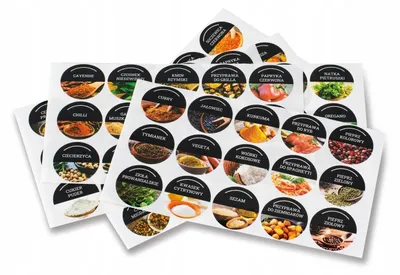 Obrázek produktu pro Tadar, samolepicí štítky na sklenice s kořením, 96 kusů