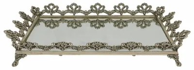 Produktbild von Casa Padrino Barock Tablett Silber 50 cm - Barockstil Gastronomie Accessoires