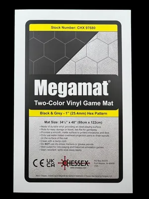 Immagine prodotto di Tappetino da gioco Chessex Megamat reversibile con caselle esagonali da 1 pollice, nero-grigio – Offerta