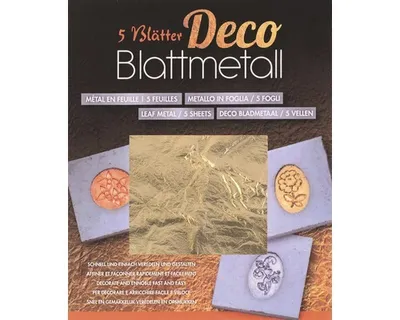 Produktbild von Glorex Blattmetall goldfarben 14 x 14 cm 5 Blatt