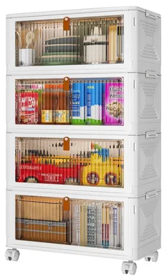 Aufbewahrungsboxen mit Deckel, 35 L, 4er-Set, Kunststoff