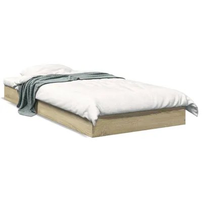 Image de vidaXL Cadre de lit sans matelas Chêne Sonoma 75x190 cm Bois composite