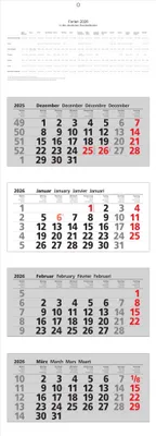 Produktbild von 2027 ADINA Viermonatskalender 92x33cm mit Tagesanzeiger in Blockform