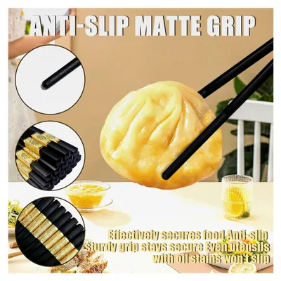 Produktbild von 10 Paar Fiberglas-Essstäbchen, Spülmaschinenfest und Wiederverwendbar, 24 cm für Sushi und Asiatische Gerichte