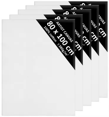 Produktbild von DaVinci Maluntergrund 80x80 cm Baumwollleinwand 5er Set