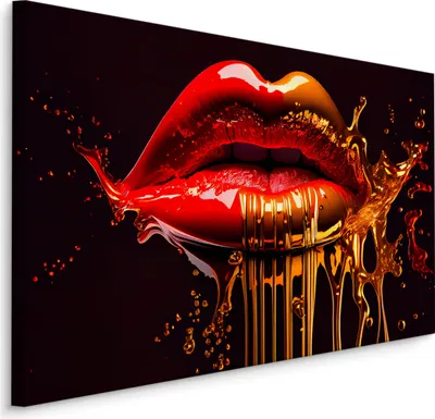 Zdjęcie produktu dla Obraz Ścienny Abstrakcyjne USTA Dekoracja do Salonu 3D 90x60cm