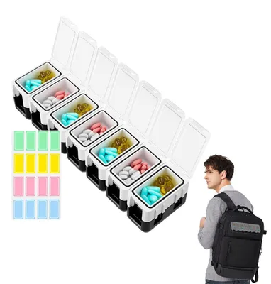Obrázok produktu pre Organizér na lieky na týždeň, vzduchotesná nádoba na 7 dní