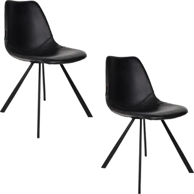 Produktbild von Dutchbone Franky Esszimmerstuhl Schwarz - 2 er Set