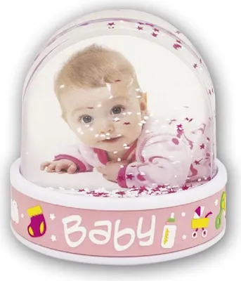 Image de Boule scintillante ZEP rose bébé 6,5 x 6,2 cm