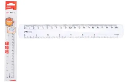 Obrázek produktu pro Pravítko 20 cm Pioner, průhledné, DELI