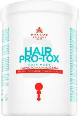 Obrázok produktu pre Kallos KJMN Hair Pro-tox Hair Mask Cream with Keratin 1000ml, 1000 ml, Unisex, Poškodené vlasy, Suché vlasy, Riedke vlasy, Oslabené vlasy, Výživný, Oprava, Lesk, kokosový olej, Kolagén, Kyselina hyalurónová, Keratín, Olivový olej, Panthenol, Hrniec