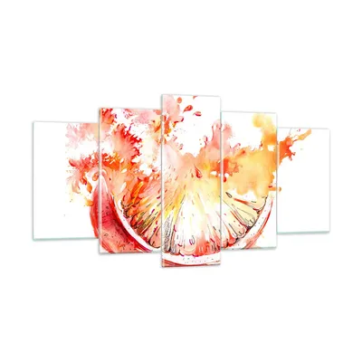 Produktbild von Bilder auf glas - Orange Obst Sommer - 160x85cm - Glasbilder - Wandbilder - Kunstdruck - zum Aufhängen bereit - Wanddekoration aus Glas - Glas Bilder - Wandbild auf Glas - 5 Teile - GEA160x85-3049