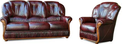 Produktbild von Loungeset 3+1 aus 100% Büffelleder DAPHNE - Farbe: burgunderrot