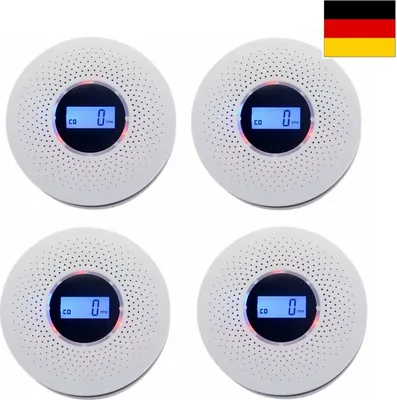 Produktbild von 4 Stück CO Rauchmelder LED Gassensor Kohlenmonoxid-Detector CO Alarm