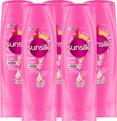 Produktbild von 5 x Sunsilk Co-Creations Conditioner für schimmerndes Licht + Seideneffekt für stumpfes und krauses Haar - 5 Flaschen à 200 ml