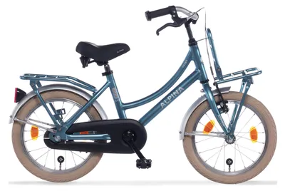 Obrázok produktu pre Dámsky bicykel Alpina M16, 16 palcov, oceľovo modrý, s predným nosičom a V-brzdami