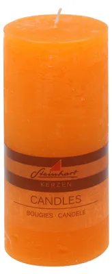 Produktbild von Stumpenkerze "Raureif" Orange 150/68 mm