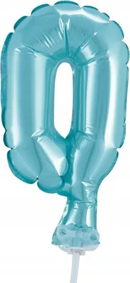 Produktbild von Folienballon für Torte, Zahl 0, blau, 1 Stk.