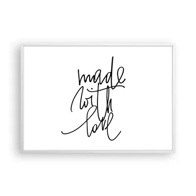 Produktbild von Gerahmtes Poster - Weißer Rahmen - Erstellt mit Liebe - 100x70 cm - Wand Bild - Wanddeko - Wandbilder - Kunstposter - Wandposter - Bilderrahmen - Bilder - Kunstdruck - P2WAA100x70-4499