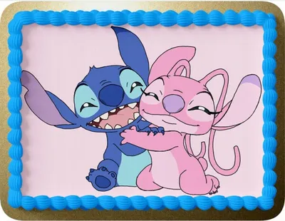 Produktbild von Essbar Lilo und Stitch Tortenaufleger Torte Tortenbild Zuckerbild Premium 0,6mm (LS01)