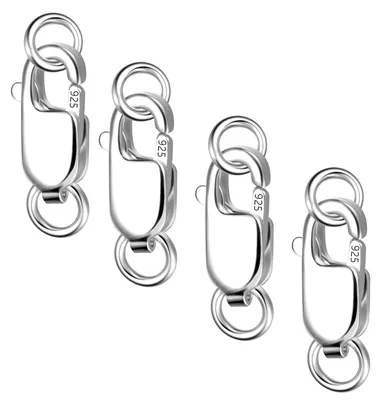 Obrázek produktu pro Karabinerhák 925 Sterling stříbro pro šperky, 4 kusy