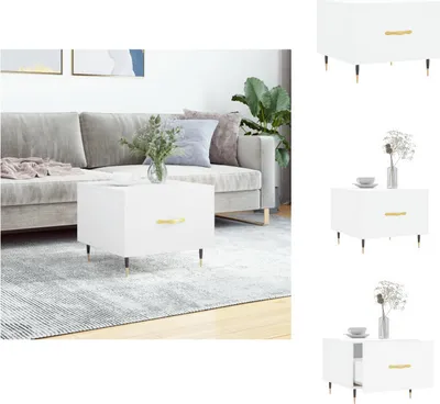 Immagine prodotto di vidaXL Tavolino bianco 50x50x40 cm in legno - Tavolini da caffè
