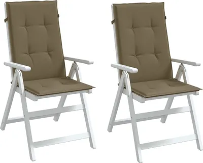 Produktbild von Design Hochlehner-Auflagen 2 Stk. Melange Taupe 120x50x4 cm Stoff, Klassische Sofas 2024 Neu