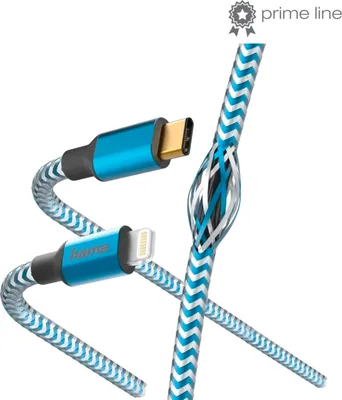 Produktbild von Schnelllade-/Datenkabel "Reflective", USB-C - Lightning, 1,5 m, blau (