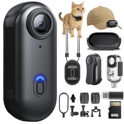 Obrázek produktu pro 4K tělová kamera s funkcí sledování zvuku a videa, vodotěsná a magnetická