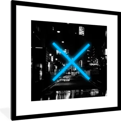 Produktbild von MuchoWow® Gerahmtes Poster Spiel - Controller - Blau 40x40 cm - Poster mit Schwarzem Bilderrahmen Wandposter Rahmen Foto Bilder - Poster - Plakat im Rahmen