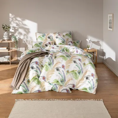 Produktbild von Estella Mako-Satin Bettwäsche Feather multicolor 155x220 cm + 80x80 cm