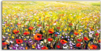Produktbild von Coloray Canvas 100x50  Wandbild Leinwand Bilder Natur landschaft Gemälde Blumen wiese