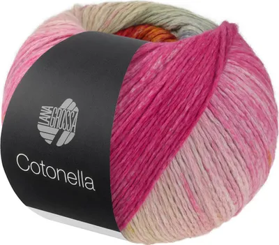 Produktbild von Lana Grossa - Cotonella 0019 camel pink fuchsia rotviolett grau flieder gelborange rot gelb