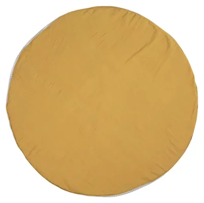 Productafbeelding van LÄSSIG 1542009837 Ronde zitkussen/knuffeldeken, mousseline, geel
