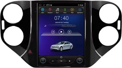 Zdjęcie produktu dla Radio samochodowe z Bluetooth i CarPlay do VW Tiguan 1NF (2007–2016) – kompatybilne z Apple i Android – system stereo z nawigacją – 1 GB pamięci RAM, 32 GB pamięci
