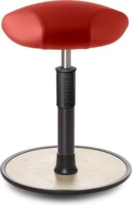 Produktbild von Sitz- Stehhocker Free Regular Triangel Boxmark Leder Rot schwarz /cremeweiß.