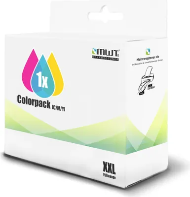 Produktbild von 1 Mehrwegtoner kompatible Tintenpatrone ersetzt HP 62XL C2P07AE Mehrfarbig