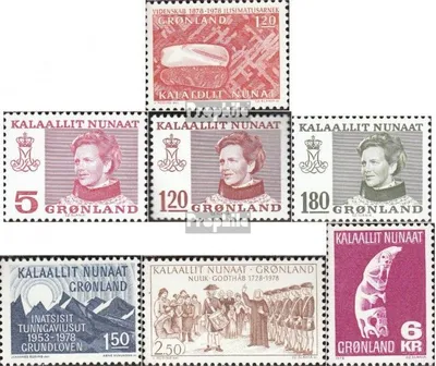 Produktbild von Briefmarken Dänemark - Grönland 1978 Mi 105-111 (kompl.Ausg.) Jahrgang 1978 komplett postfrisch Wissenschaftskommission