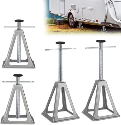 Image de Supports de nivellement réglables en hauteur, QEENTOE, ensemble de 4, capacité jusqu'à 1000 kg, accessoires pour caravanes et camping-cars, pour caravanes et remorques