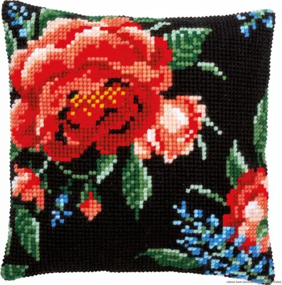 Produktbild von Vervaco Kreuzstichkissen "Rose", Bild vorgezeichnet