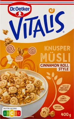 Produktbild von Dr. Oetker Vitalis Knusper Müsli Cinnamon Rolls Packung 400g