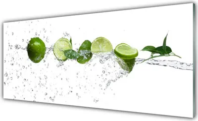 Immagine prodotto di Pannello protettivo in vetro per cucina, dimensioni 125x50 cm, ideale per proteggere la parete da schizzi, con motivo a limoni