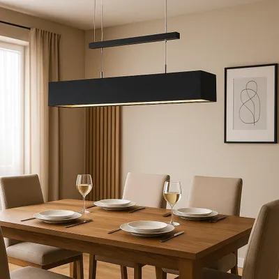 Produktbild von MeLiTec LED-Pendelleuchte DP15, dimmbar, Lichtfarbe einstellbar, anthrazit und gold, Pendellampe für Küche Esszimmer, Hängelampe, Hängeleuchte modern