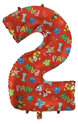 Produktbild von Paw Patrol Folienballon Zahl 2