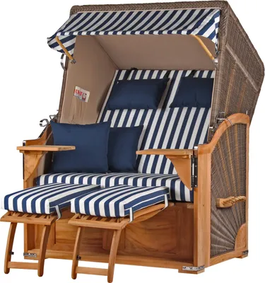 Produktbild von Strandkorb - bene living - Schaalsee Teak - PE grau - Modell 518 - inkl. Liftersystem