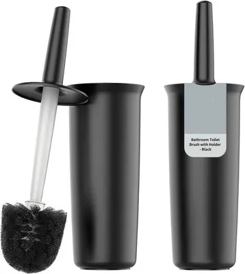 Produktbild von Famanu Toilettenbürste und Halter für Badezimmer, schwarz, Set von 2