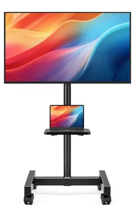 Zdjęcie produktu dla Stojak pod telewizor - Obrotowy na kółkach - 13-50 cala - 20 kg - Regulowana wysokość 95-119 cm