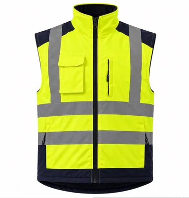 Produktbild von Profi Arbeitsweste LAHTI PRO L41313 Gr. L Doppelseitige Warnweste Winterweste Herrenweste NEON GELB Bodywarmer Warmweste Herren Warm Weste