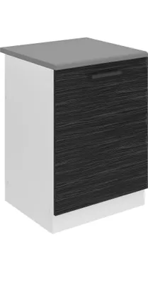 Produktbild von Belini Unterschrank Küche, Spülenunterschrank 60 cm Breite. SDZ Küchenunterschrank mit Arbeitsplatte. Spülenschrank mit 1 Tür, Königliches Ebenholz