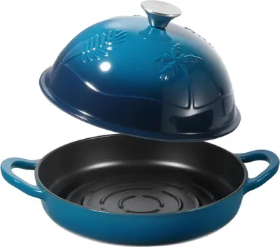 Produktbild von Emaillierter Gusseisen-Schmortopf, 4,7 l Topf zum Backen von Sauerteigbrot, strapazierfähige Kochpfanne mit Deckel und zwei Griffen, ofen- und induktionsgeeignet bis 260 °C, zum Kochen und Braten